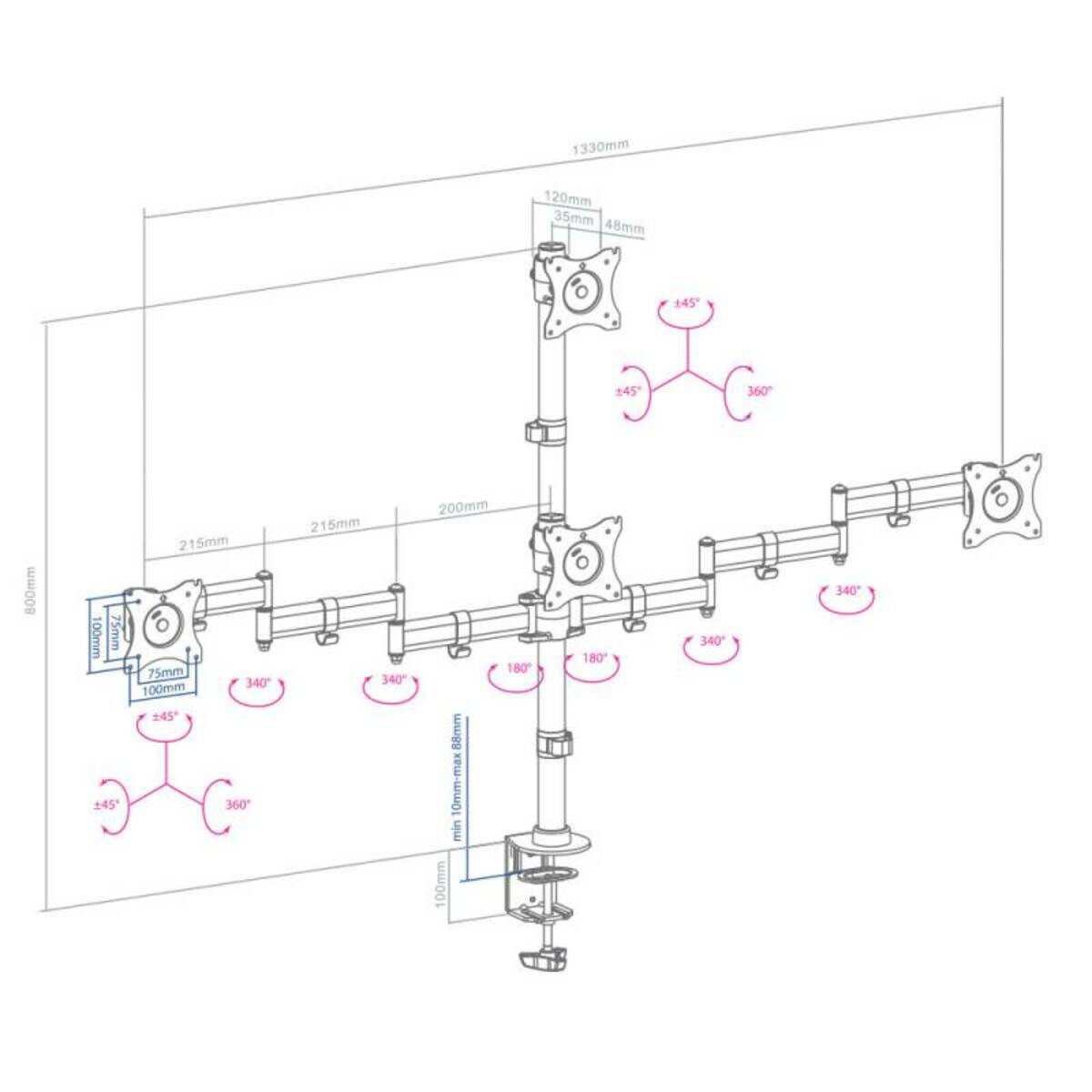 Кронштейн настольный Arm Media LCD-T16, черный