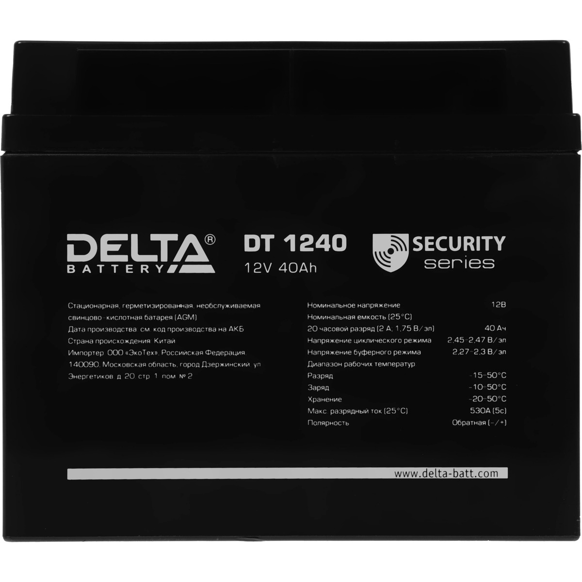 Батарея для ИБП Delta DT 1240 12В 40Ач