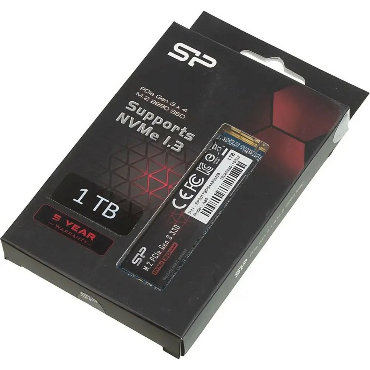 Накопитель SSD Silicon Power PCI-E 3.0 x4 1Tb SP001TBP34A80M28