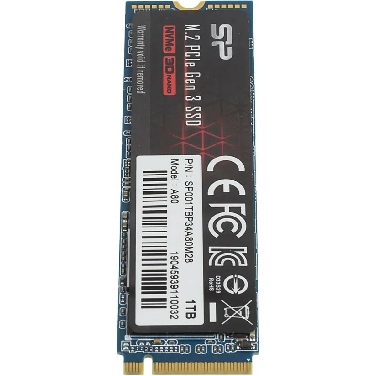 Накопитель SSD Silicon Power PCI-E 3.0 x4 1Tb SP001TBP34A80M28