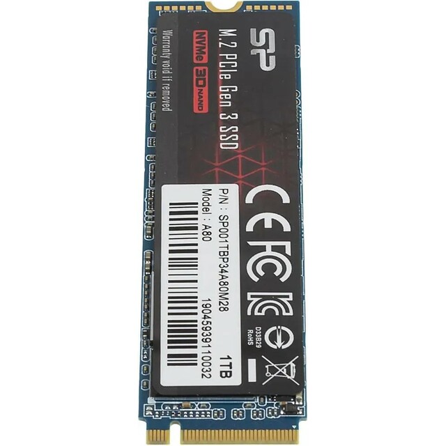 Накопитель SSD Silicon Power PCI-E 3.0 x4 1Tb SP001TBP34A80M28