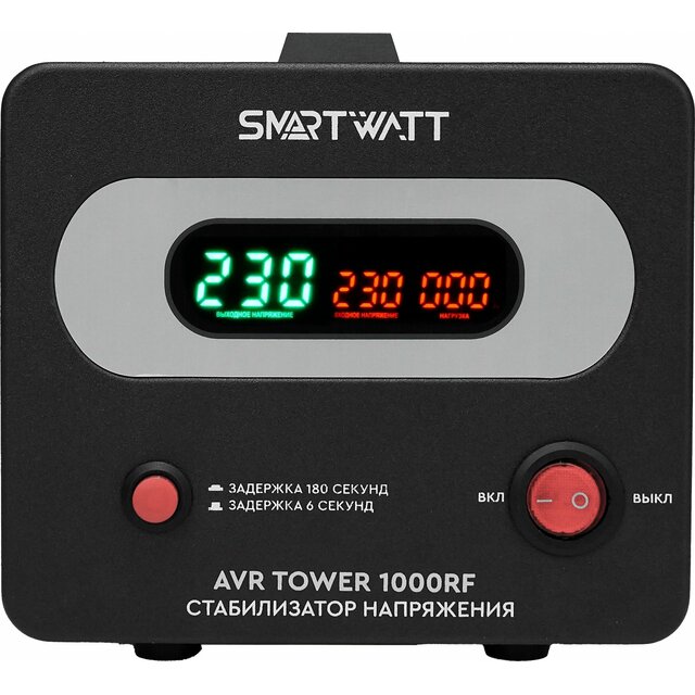 Стабилизатор напряжения Smartwatt AVR Tower 1000RF, черный
