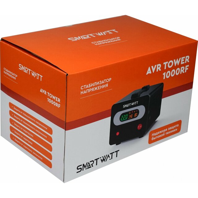 Стабилизатор напряжения Smartwatt AVR Tower 1000RF, черный