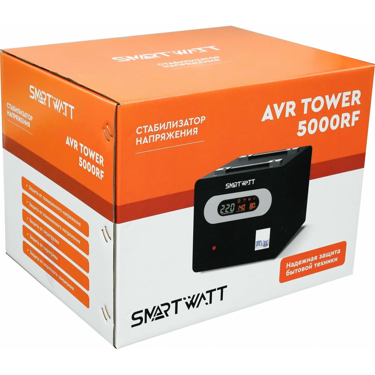 Стабилизатор напряжения Smartwatt AVR Tower 5000RF, черный