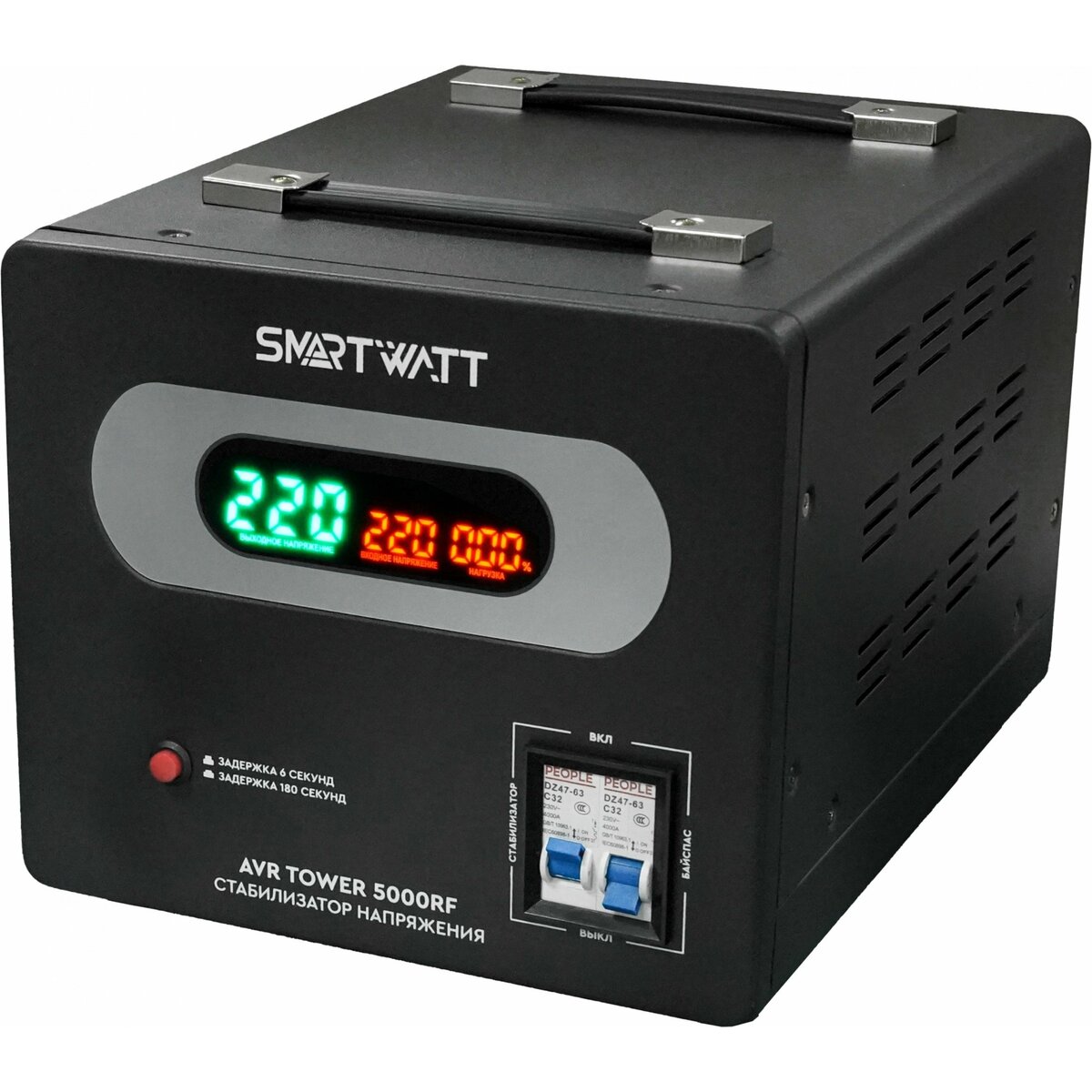 Стабилизатор напряжения Smartwatt AVR Tower 5000RF, черный