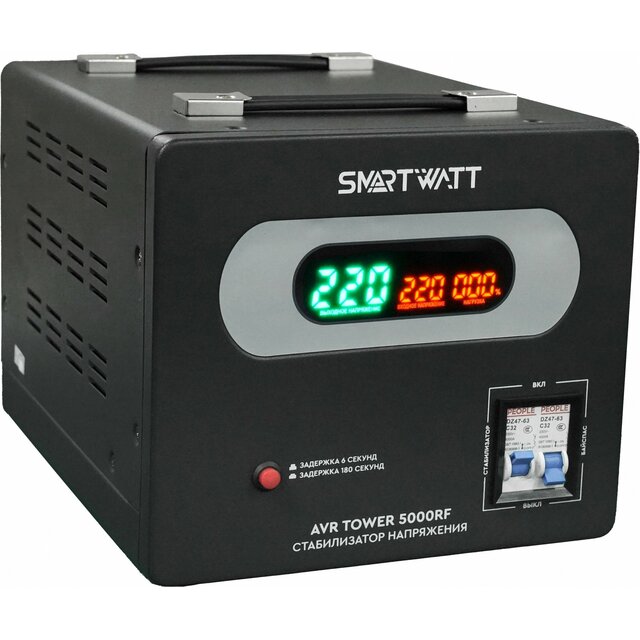 Стабилизатор напряжения Smartwatt AVR Tower 5000RF, черный