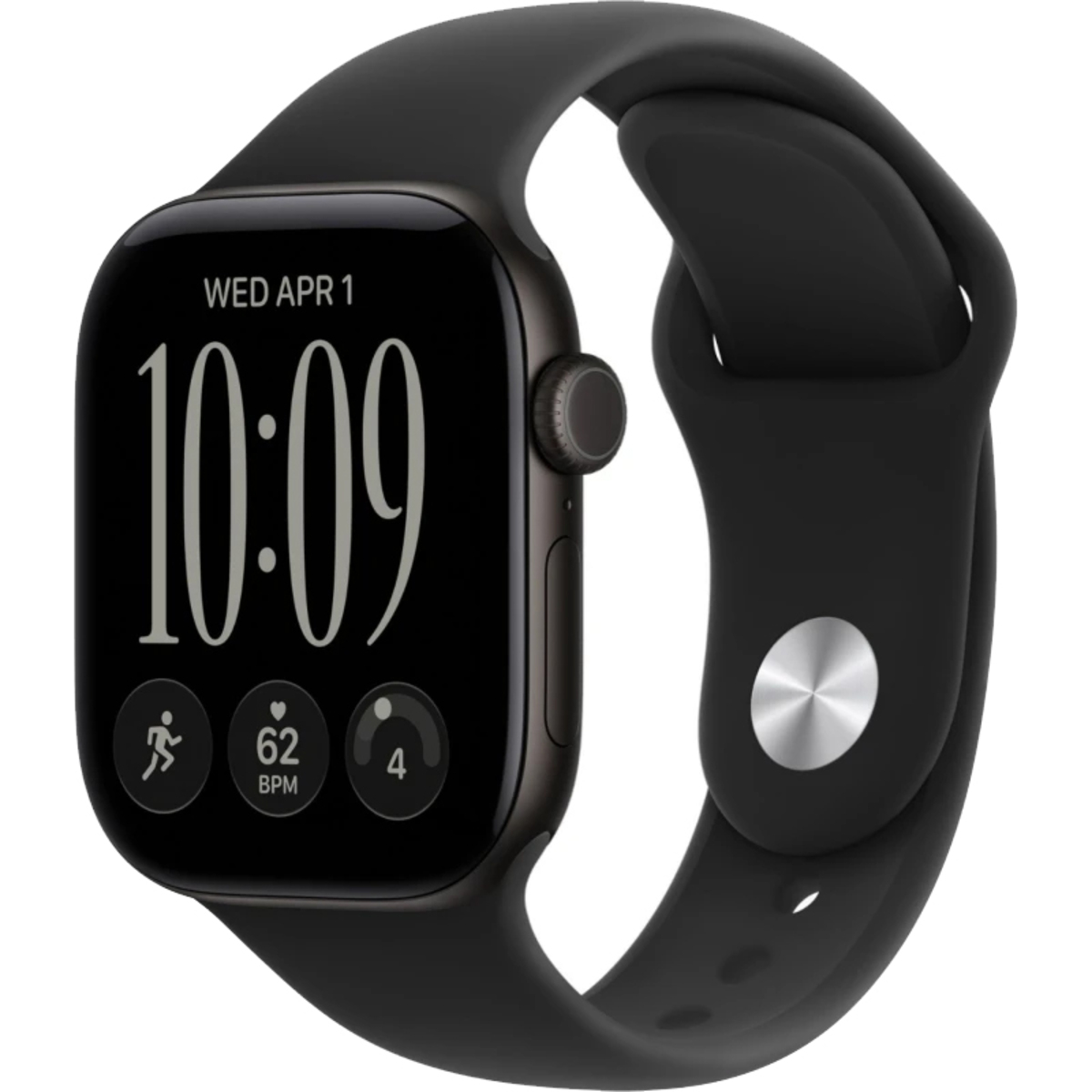 Умные часы Apple Watch Series 12 46mm Aluminium Case with Sport Band M/L (Цвет: Black/Black)