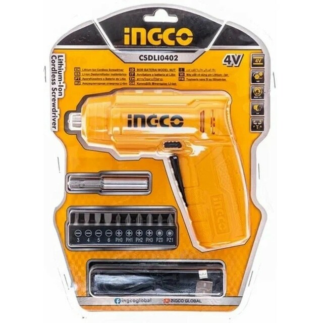 Отвертка аккумуляторная Ingco CSDLI0402 (Цвет: Orange)