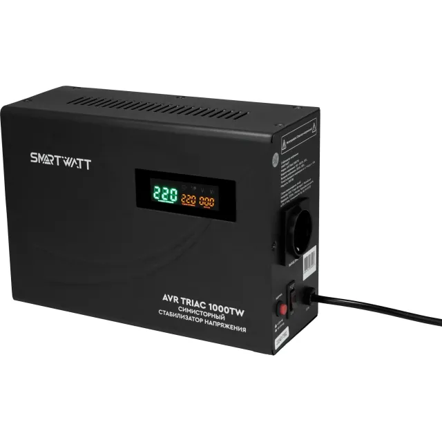 Стабилизатор напряжения Smartwatt AVR Triac 1000TW, черный