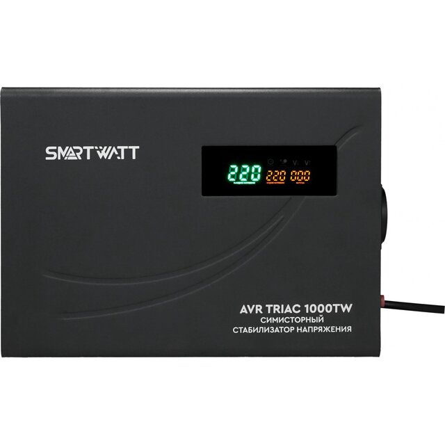 Стабилизатор напряжения Smartwatt AVR Triac 1000TW, черный Стабилизатор напряжения Smartwatt AVR Triac 1000TW, черный