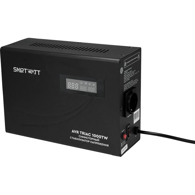 Стабилизатор напряжения Smartwatt AVR Triac 1000TW, черный Стабилизатор напряжения Smartwatt AVR Triac 1000TW, черный