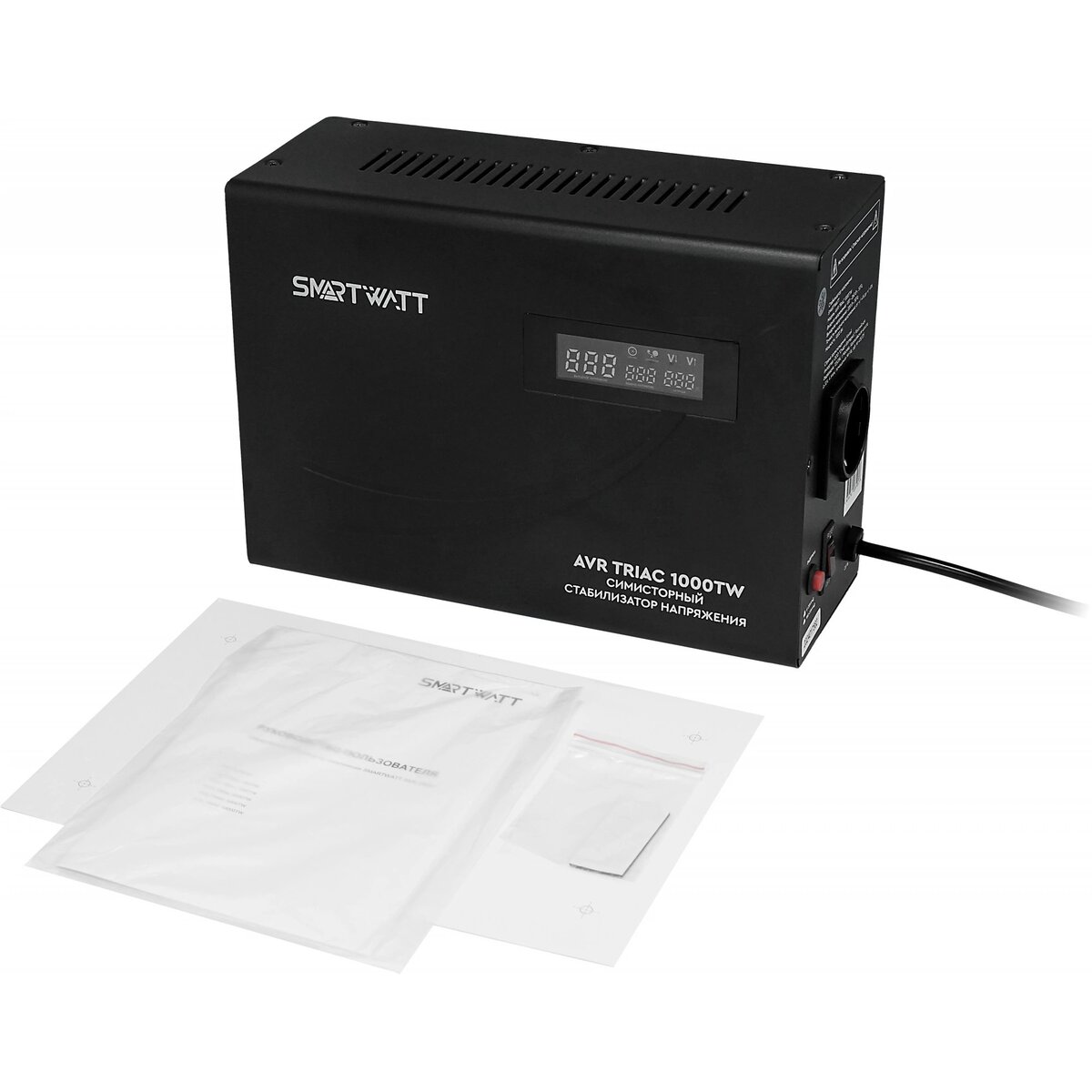 Стабилизатор напряжения Smartwatt AVR Triac 1000TW, черный