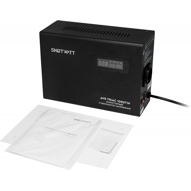 Стабилизатор напряжения Smartwatt AVR Triac 1000TW, черный Стабилизатор напряжения Smartwatt AVR Triac 1000TW, черный