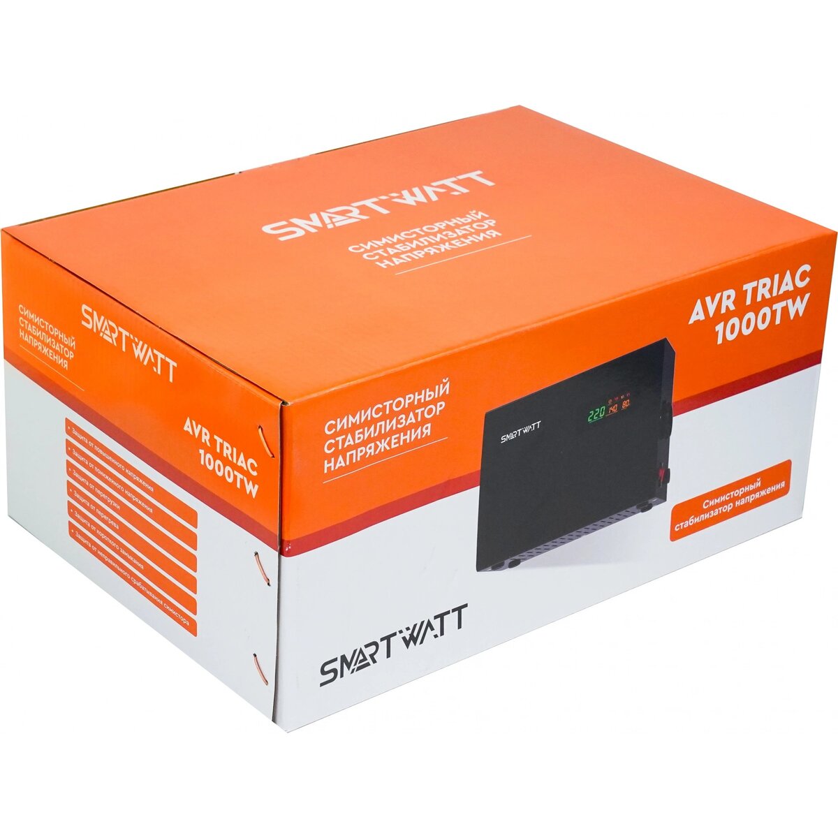 Стабилизатор напряжения Smartwatt AVR Triac 1000TW, черный