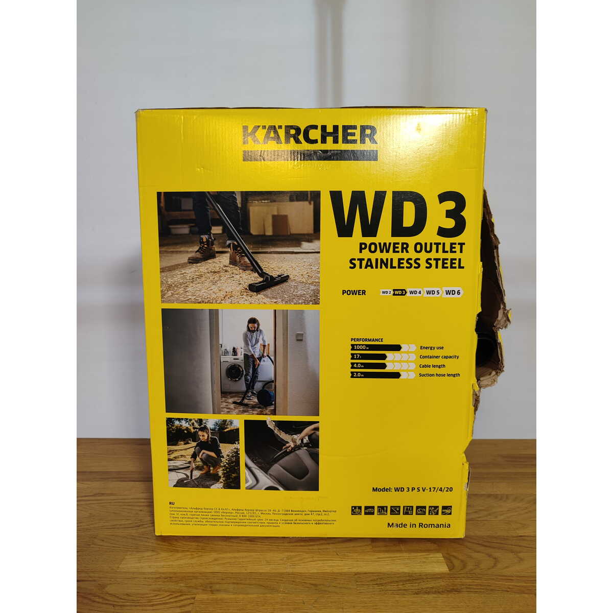 Строительный пылесос Karcher WD 3 P S V-17 / 4 / 20 (Цвет: Yellow)