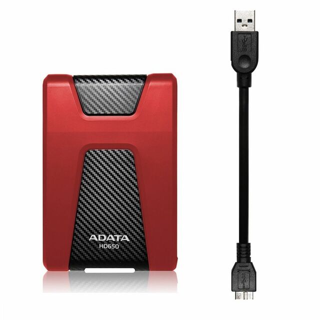 Жесткий диск A-Data USB 3.1 2Tb AHD650-2TU31-CRD HD650 DashDrive Durable 2.5 (Цвет: Red) 