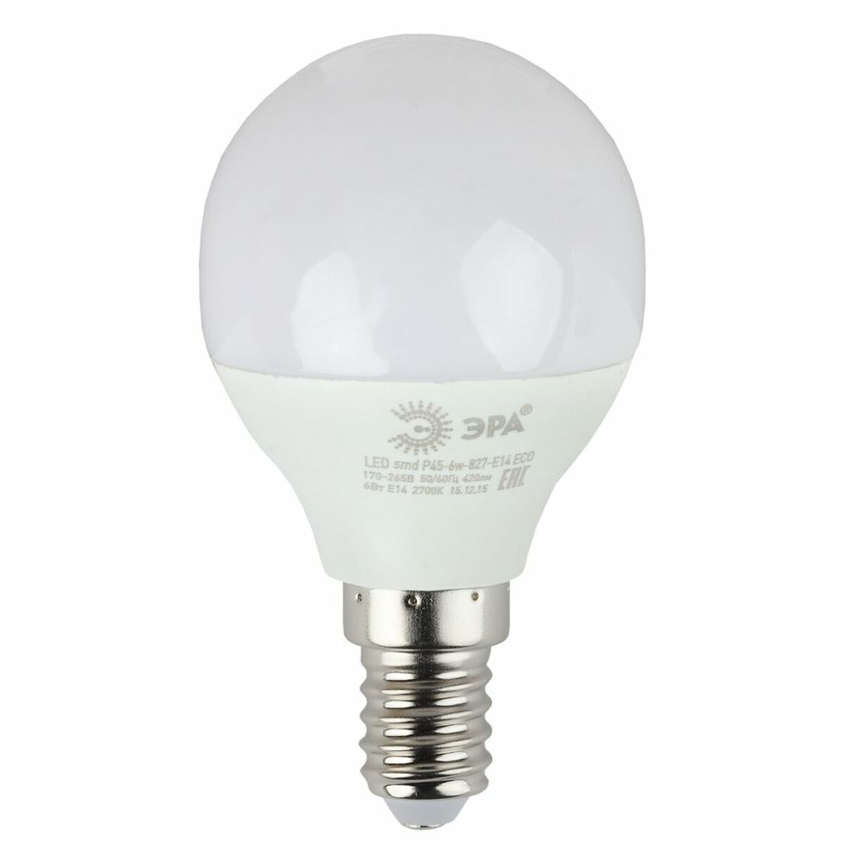 Лампа светодиодная Эра Р45-6W-840-E14 6Вт цоколь:E14 колба:P45 (упак.:3шт)