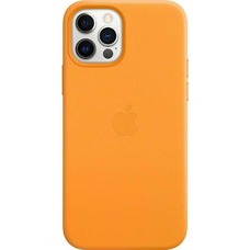 Чехол-накладка Apple Leather Case with MagSafe для смартфона iPhone 12/12 Pro (Цвет: Gold Orange)