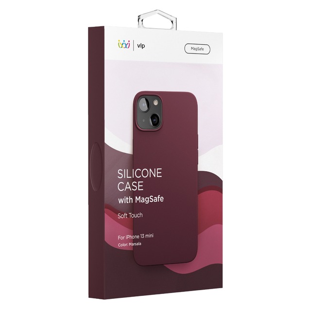 Чехол-накладка VLP Silicone Case with MagSafe для смартфона Apple iPhone 13 mini (Цвет: Marsala)