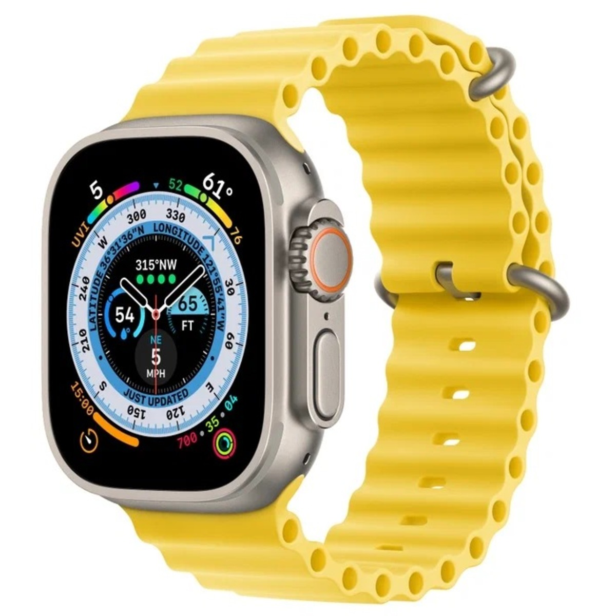 Apple Watch Ultra 49mm Titanium Case with Ocean Band (Цвет: Yellow)