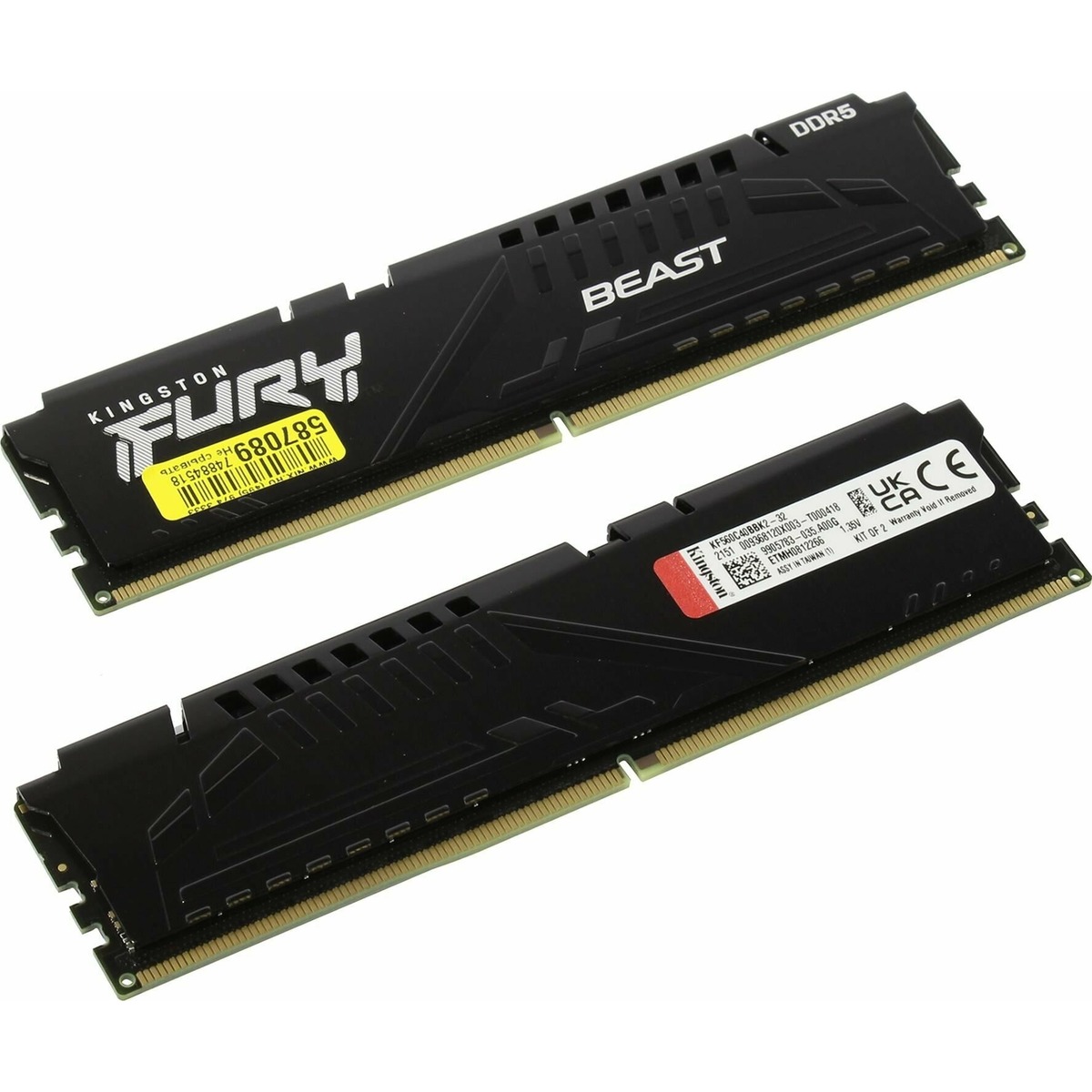 Память DDR5 2x16Gb 6000Mhz Kingston FURY Beast, черный KF560C40BBK2-32