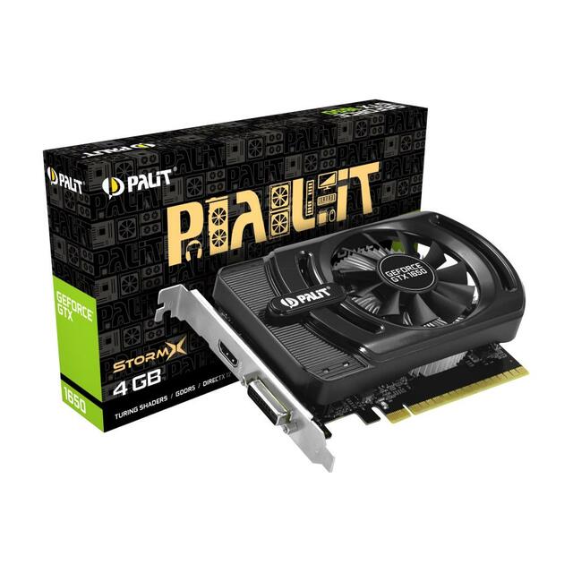 Видеокарта Palit GeForce GTX 1650 1485MHz PCI-E 3.0 4096MB 8000MHz 128 bit DVI HDMI HDCP StormX Видеокарта Palit GeForce GTX 1650 1485MHz PCI-E 3.0 4096MB 8000MHz 128 bit DVI HDMI HDCP StormX