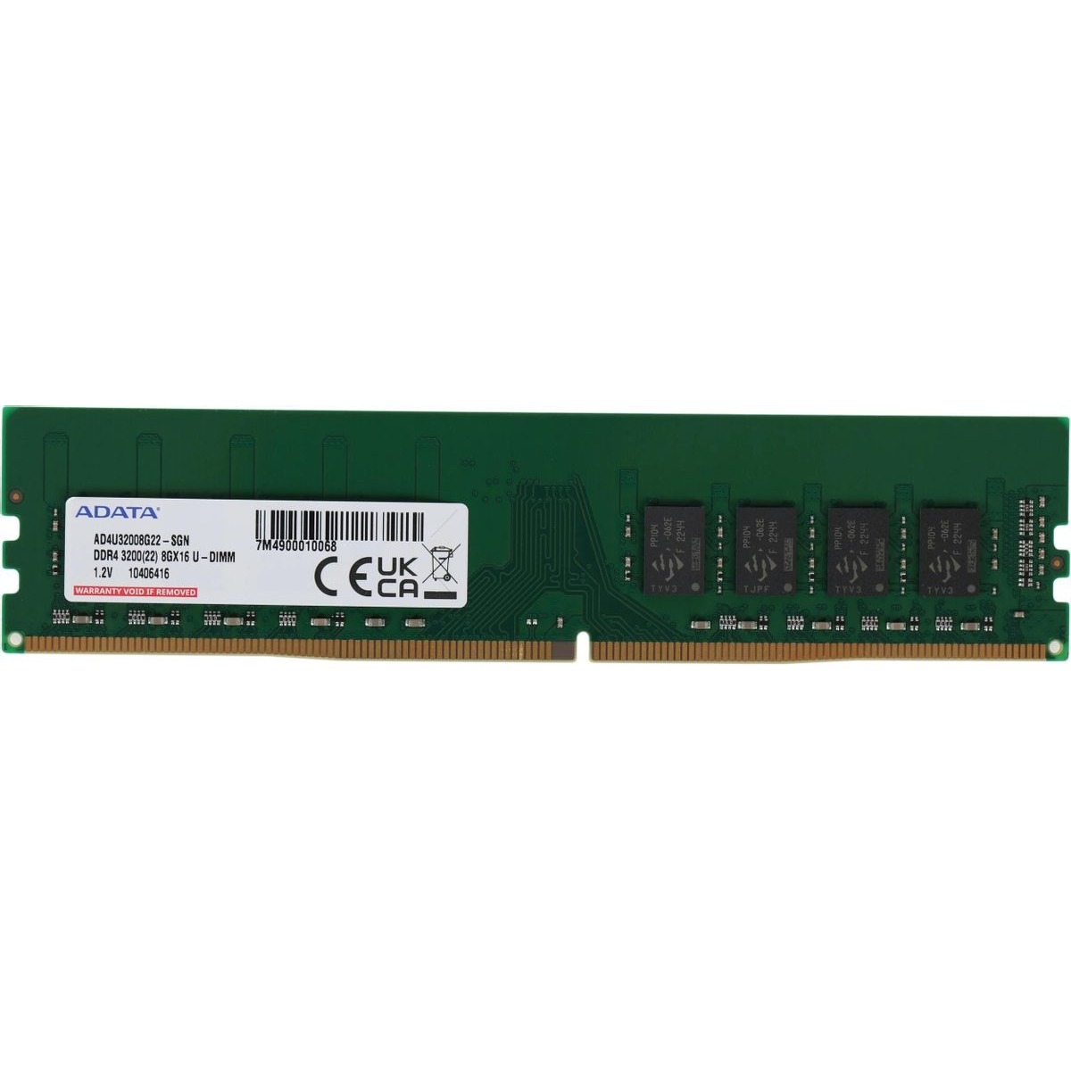 Память DDR4 8Gb 3200MHz A-Data AD4U32008G22-SGN RTL PC4-25600 CL22 DIMM 288-pin 1.2В single rank