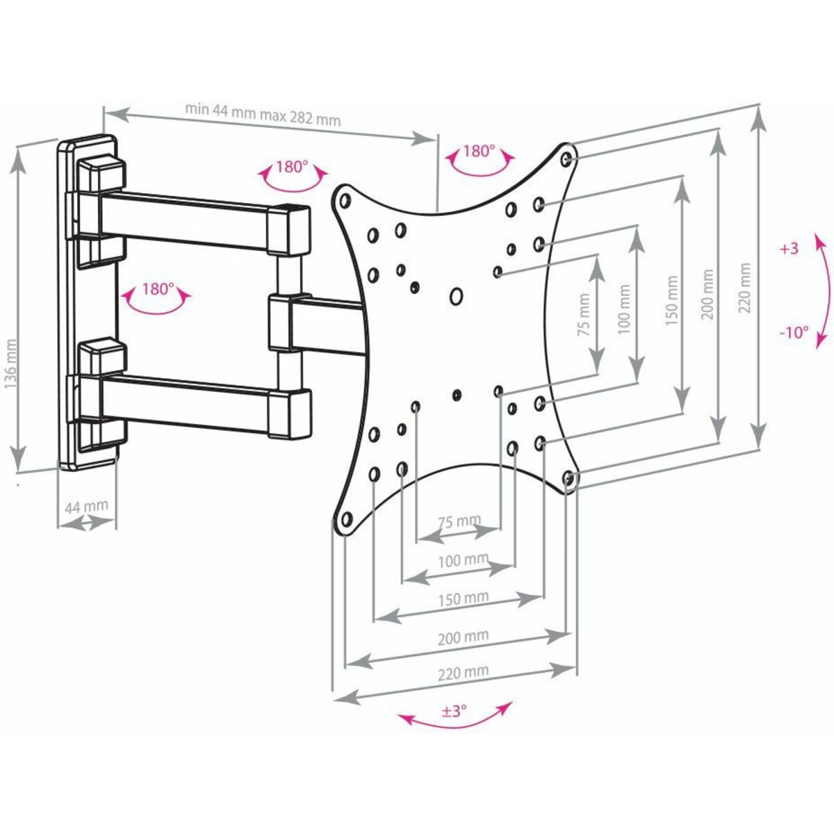 Кронштейн настенный Arm Media Mars-04 (Цвет: Black)