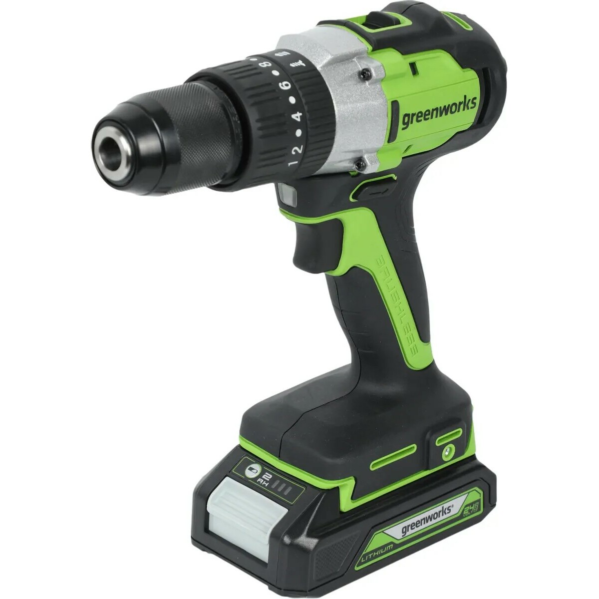 Дрель-шуруповерт Greenworks GD24DD60K2 (Цвет: Green)