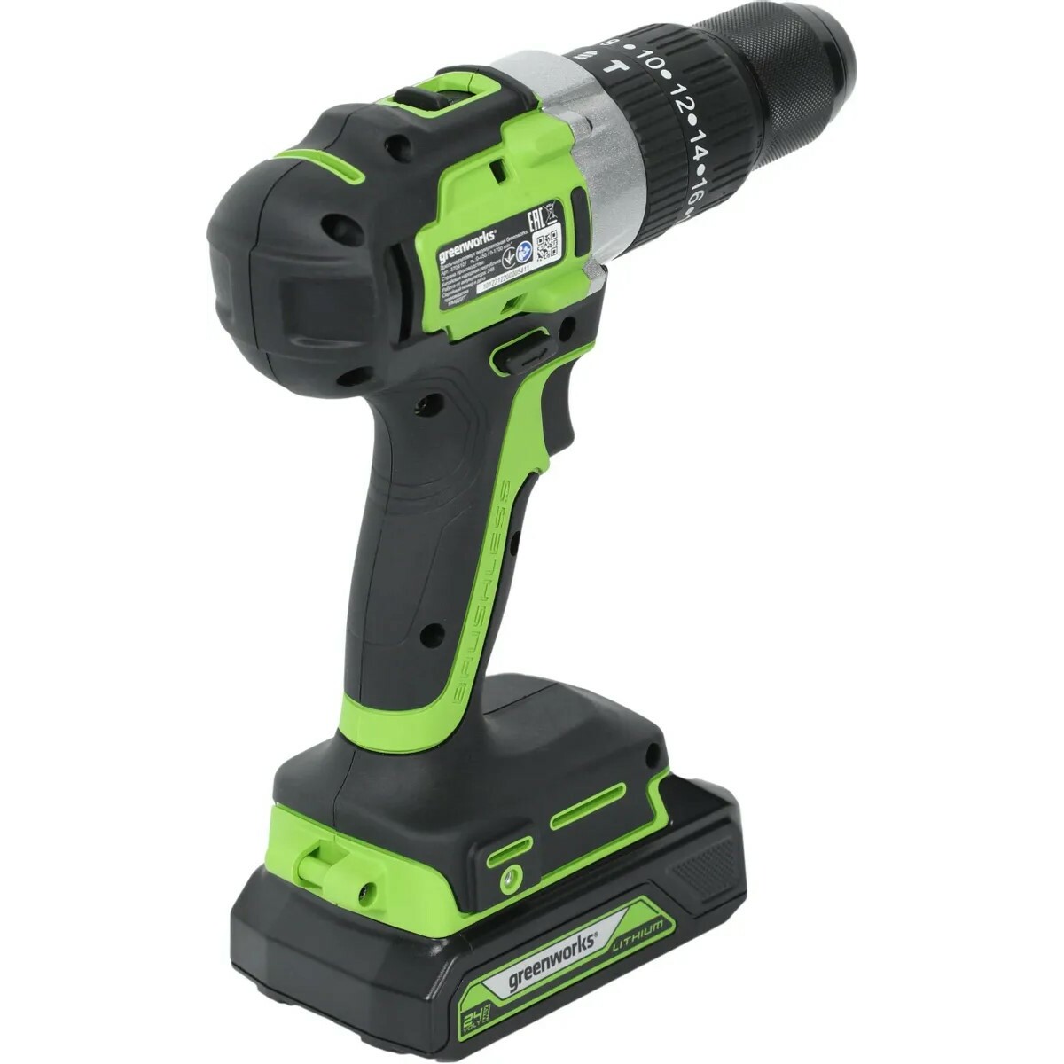 Дрель-шуруповерт Greenworks GD24DD60K2 (Цвет: Green)
