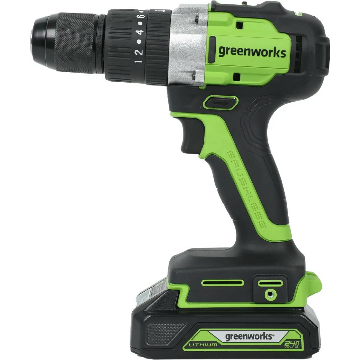 Дрель-шуруповерт Greenworks GD24DD60K2 (Цвет: Green)