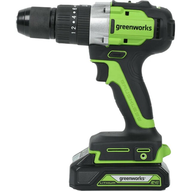 Дрель-шуруповерт Greenworks GD24DD60K2 (Цвет: Green) Дрель-шуруповерт Greenworks GD24DD60K2 (Цвет: Green)