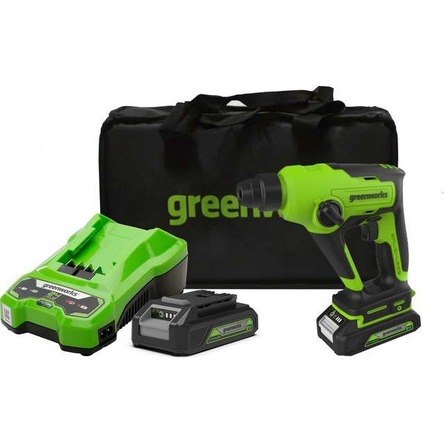 Перфоратор Greenworks GD24SDS1K2 (Цвет: Green) Перфоратор Greenworks GD24SDS1K2 (Цвет: Green)
