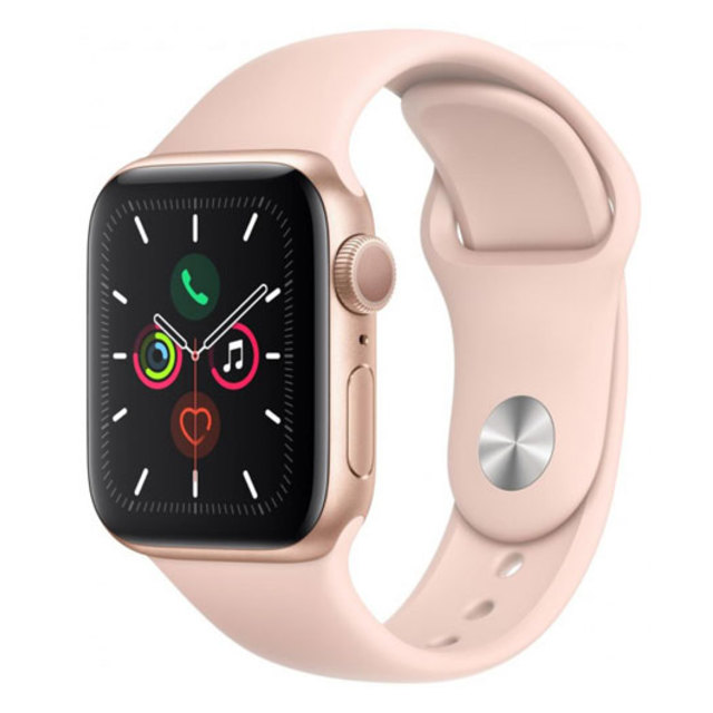 Умные часы Apple Watch Series 5 GPS 40mm Aluminum Case with Sport Band MWV72RU/A (Цвет: Gold/Pink Sand)