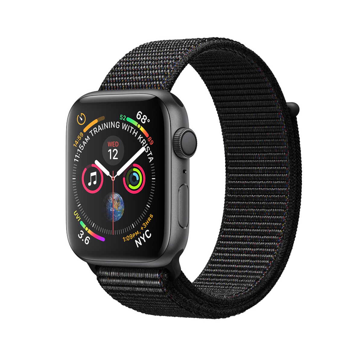 Умные часы Apple Watch Series 4 GPS 40mm Aluminum Case with Sport Loop MU672RU/A (Цвет: Space Gray/Black)