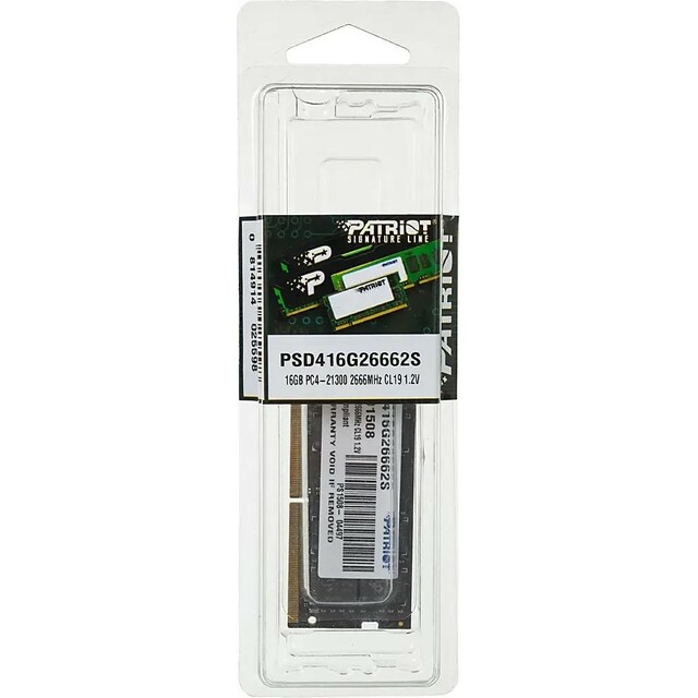 Память DDR4 16Gb 2666MHz Patriot PSD416G26662S Память DDR4 16Gb 2666MHz Patriot PSD416G26662S