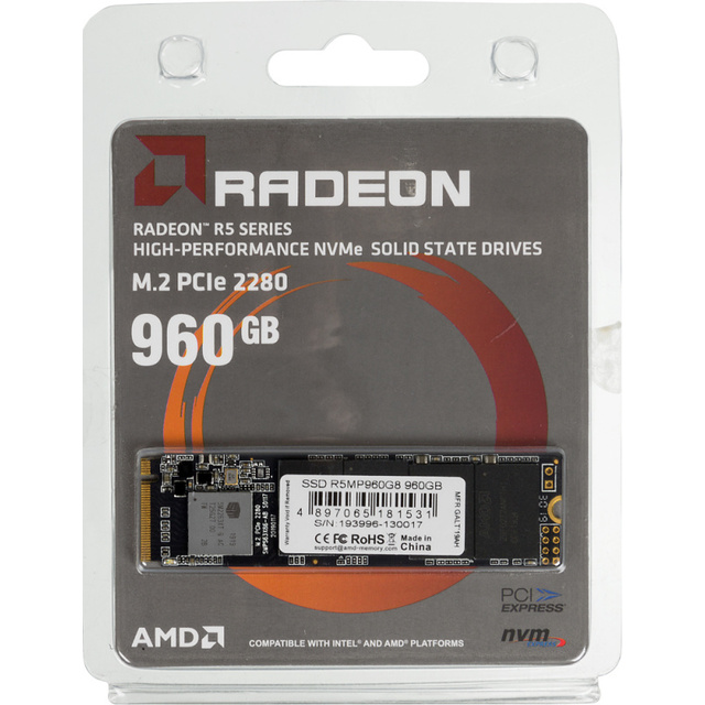 Накопитель SSD AMD PCI-E 3.0 x4 960Gb R5MP960G8
