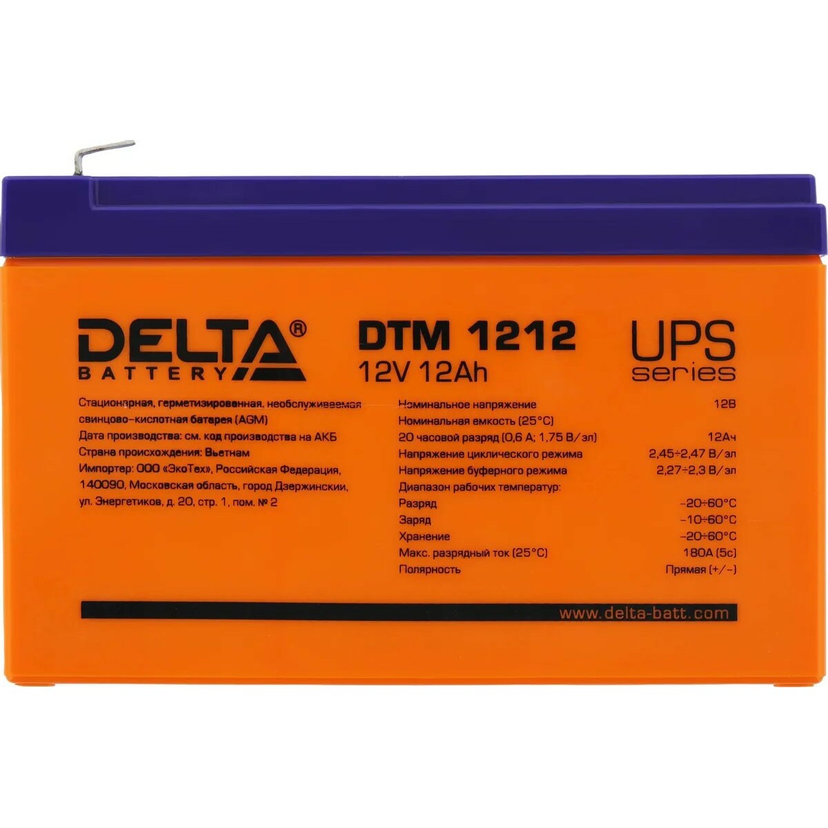 Батарея для ИБП Delta DTМ 1212 12В 12Ач