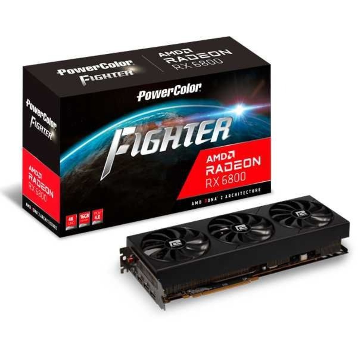 Видеокарта PowerColor Radeon RX 6800 Fighter 16Gb (AXRX 6800 16GBD6-3DH / OC)