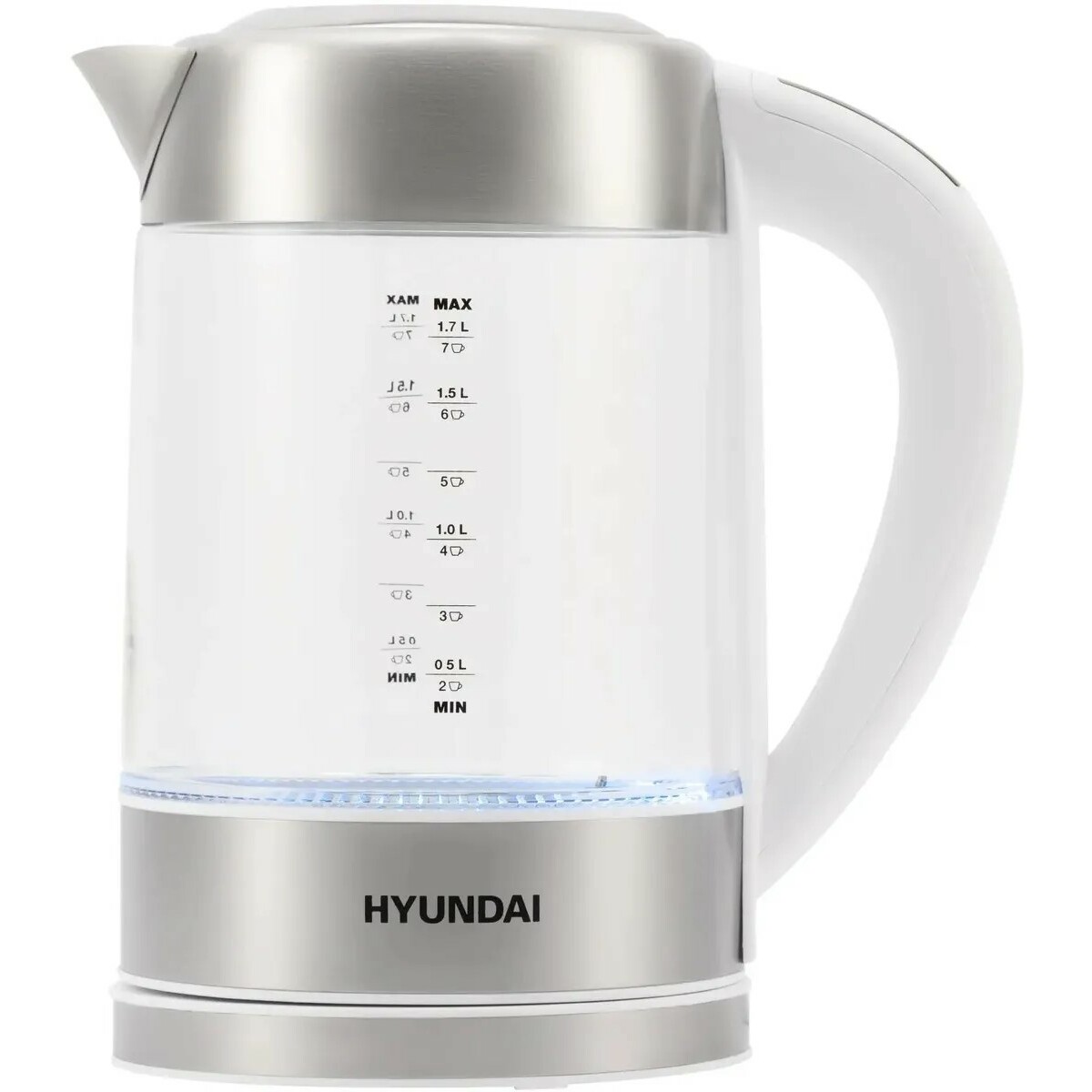 Чайник электрический Hyundai HYK-S5807 (Цвет: White / Silver)