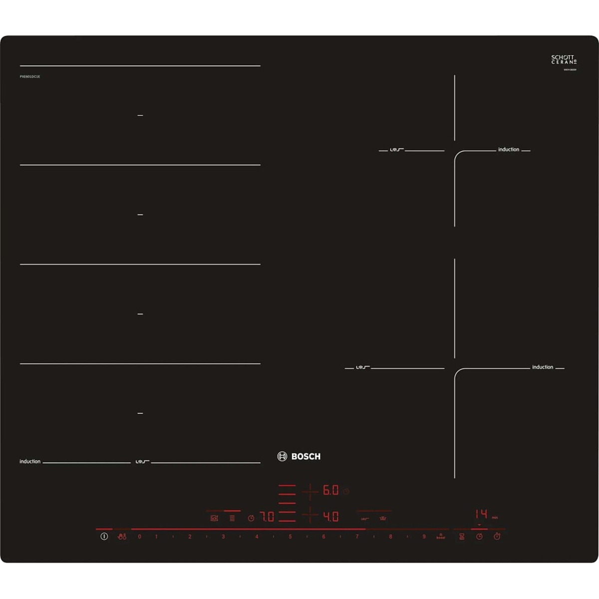 Варочная панель Bosch PXE601DC1E, черный