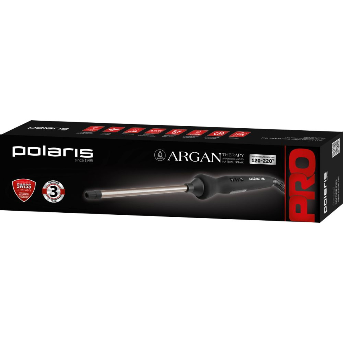 Щипцы Polaris PHS 1509TAi stick Argan Therapy PRO (Цвет: Black)