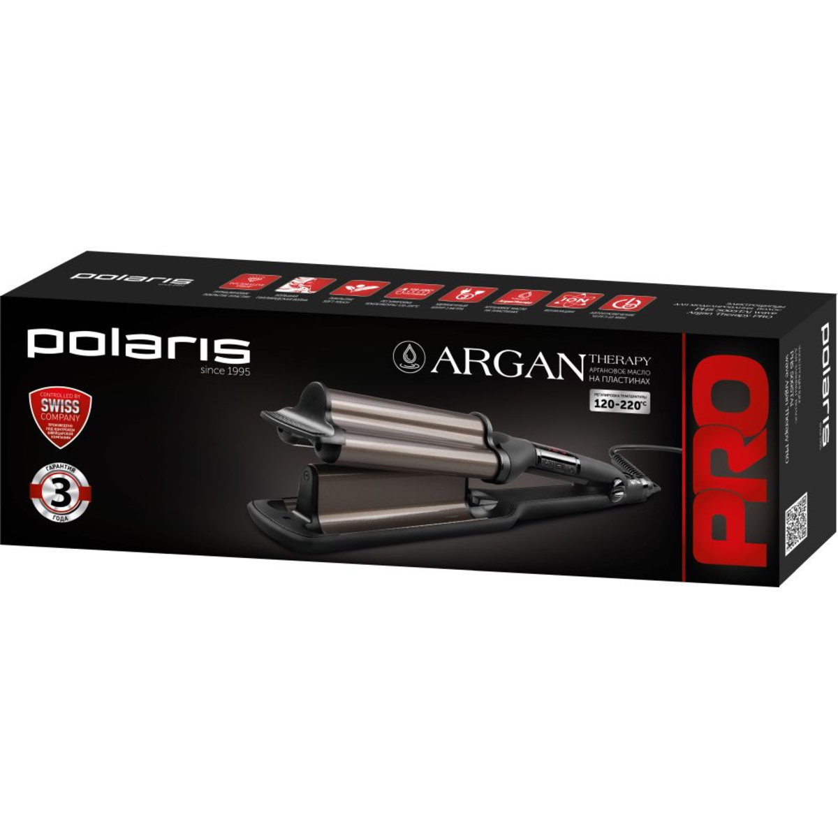 Щипцы Polaris PHS 5095TAi wave Argan Therapy PRO (Цвет: Black)