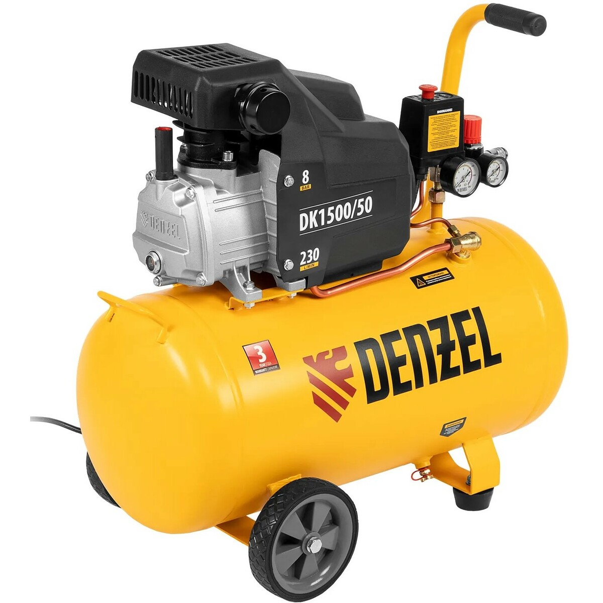 Компрессор поршневой Denzel DK1500 / 50 (Цвет: Yellow)