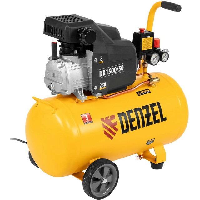 Компрессор поршневой Denzel DK1500/50 (Цвет: Yellow)