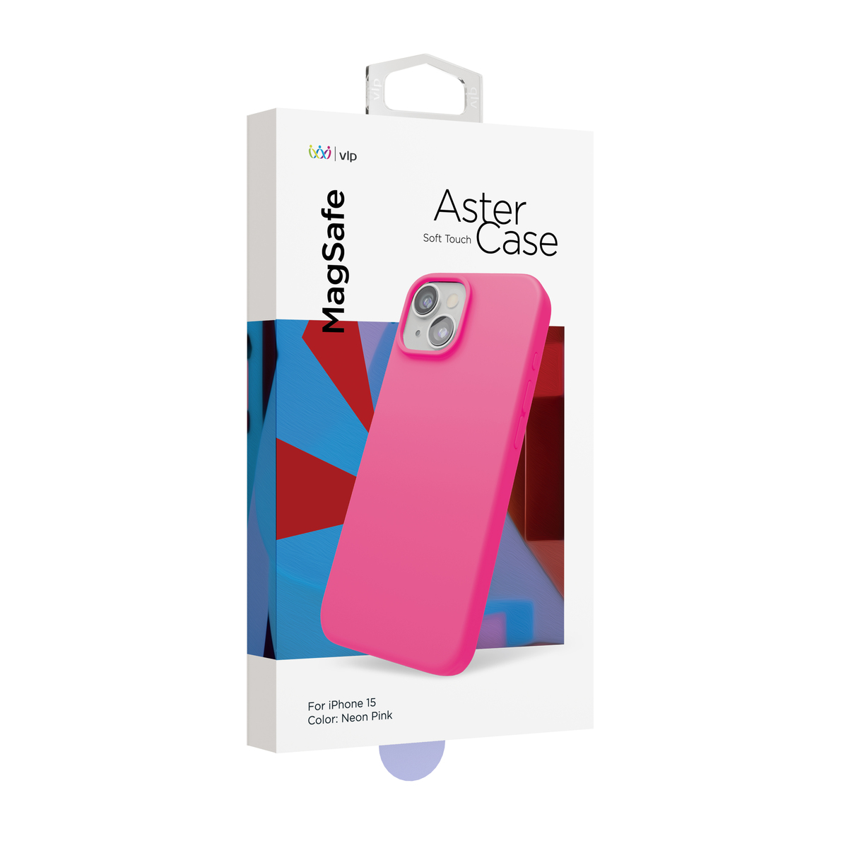 Чехол-накладка VLP Aster Case with MagSafe для смартфона Apple iPhone 15 (Цвет: Neon Pink)