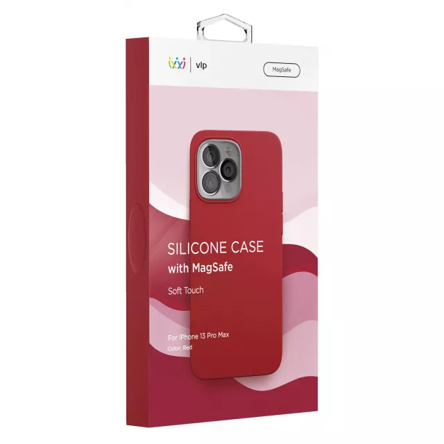 Чехол-накладка VLP Silicone Case with MagSafe для смартфона Apple iPhone 13 Pro Max (Цвет: Red)