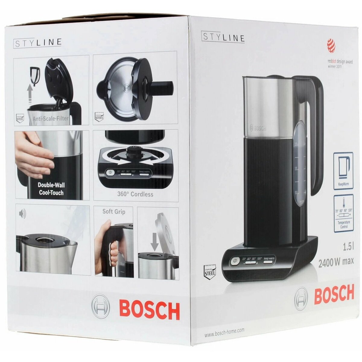 Чайник Bosch TWK8613P (Цвет: Black / Silver)
