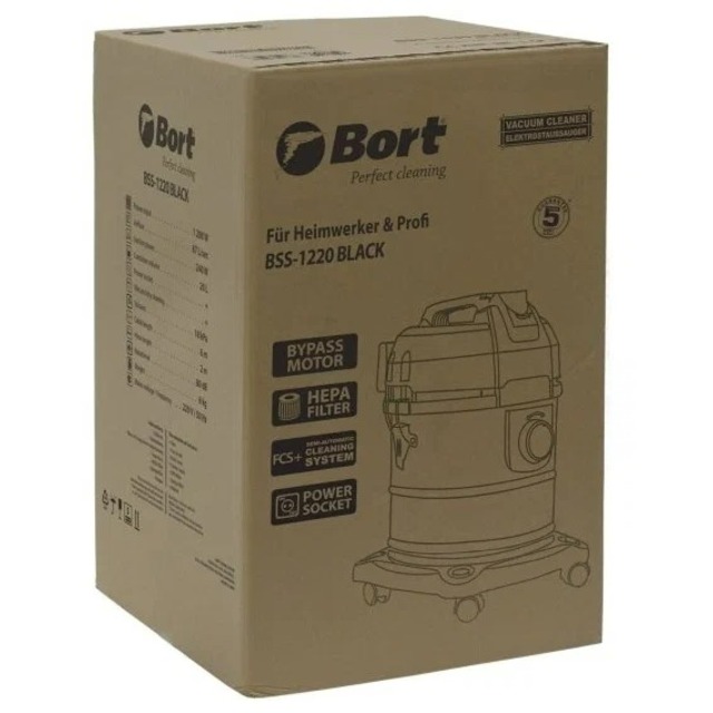 Строительный пылесос Bort BSS-1220 (Цвет: Black)