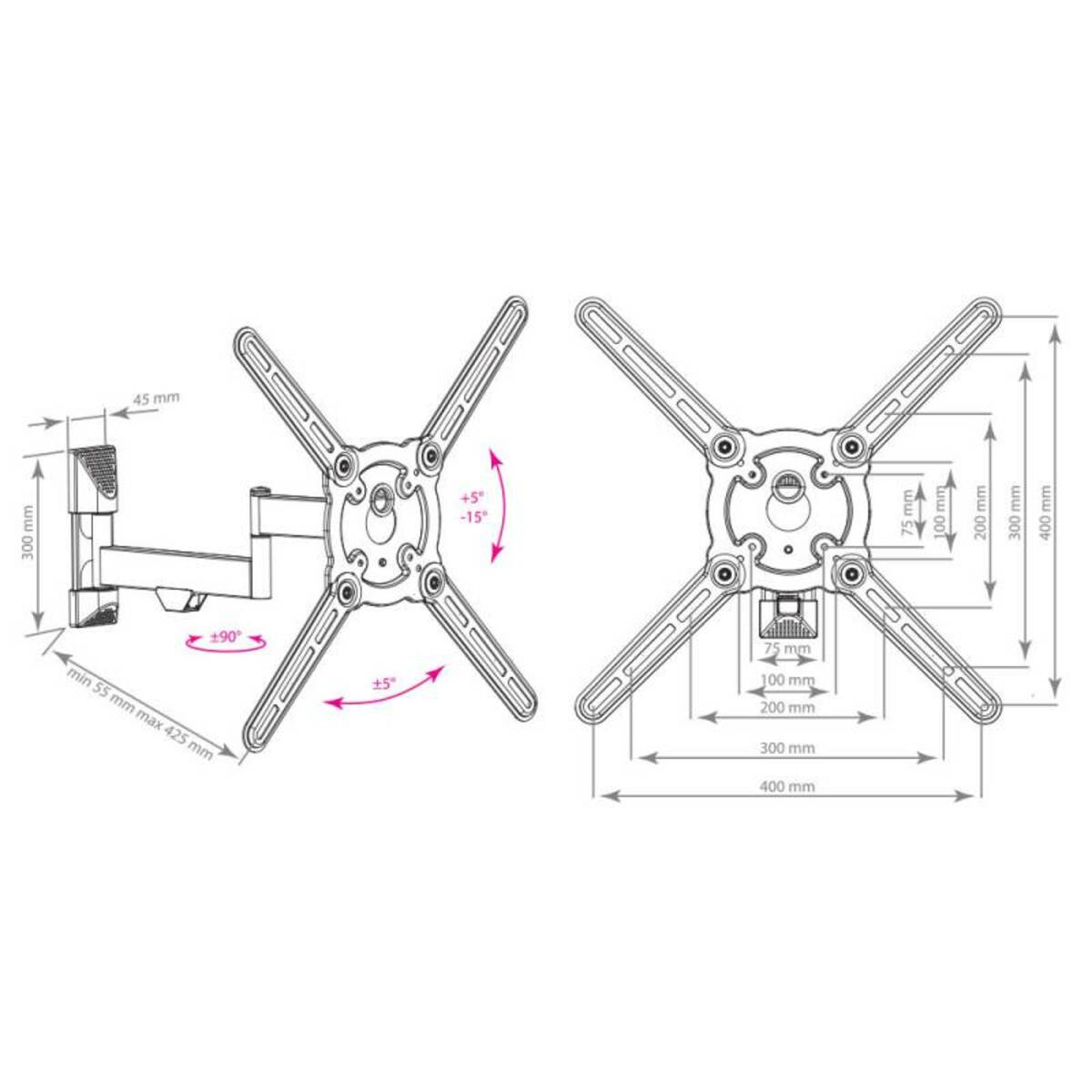 Кронштейн настенный Kromax Atlantis-15 (Цвет: White)